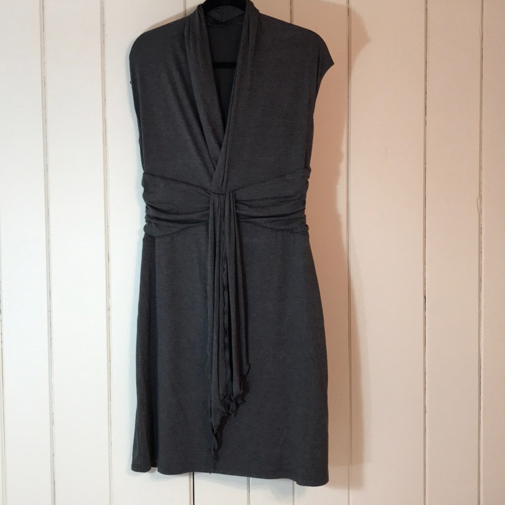 Max and Cleo gray knit dress, sz L! Great cond.